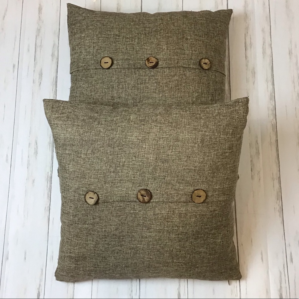Pair of Burlap Envelope Pillows